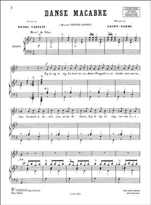 Camille Saint-Saëns: Danse Macabre (Paroles de Henri Cazalis): Chant et Piano