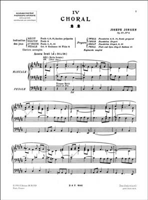 Joseph Jongen: 4 Pieces Op 37 N 4 Choral Orgue: Orgue