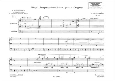 Camille Saint-Saëns: 7 Improvisations opus 150: Orgue