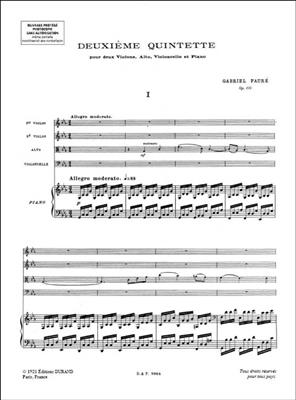 Gabriel Fauré: Deuxieme Quintette, Opus 115: Quintette à Cordes