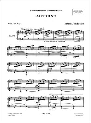 Marcel Grandjany: Automne Piece Pour Harpe: Solo pour Harpe