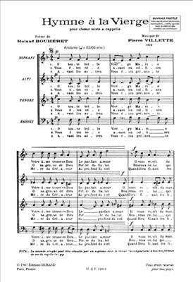 Pierre Villette: Hymne à La Vierge: Chœur Mixte A Cappella
