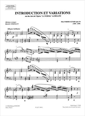 Elias Parish Alvars: Introduction et Variations: Solo pour Harpe
