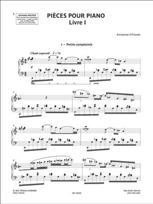 Pièces pour piano - Livre I: Solo de Piano