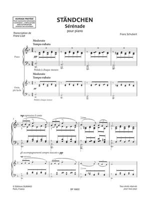 Franz Schubert: Ständchen (Sérénade): Solo de Piano