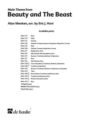 Alan Menken: Main Theme from BEAUTY AND THE BEAST: (Arr. Eric J. Hovi): Ensemble à Instrumentation Variable