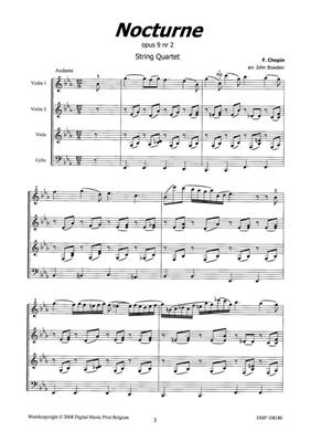 Frédéric Chopin: Nocturne: (Arr. Bowden): Quatuor à Cordes