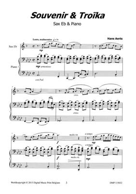 Hans Aerts: Souvenir & Troïka: Saxophone Alto et Accomp.
