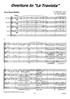Giuseppe Verdi: Ouverture Tot La Traviata: Ensemble de Cuivres