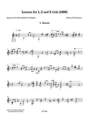 Alfonso Ferrabosco The Younger: Lessons for 1, 2 and viols (1609): Solo pour Guitare