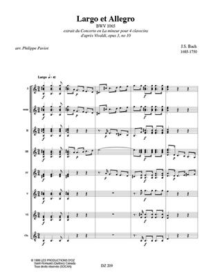 Johann Sebastian Bach: Largo et Allegro, BWV 1065: Guitares (Ensemble)