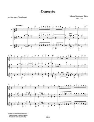 Johann Sigismund Weiss: Concerto: Trio/Quatuor de Guitares