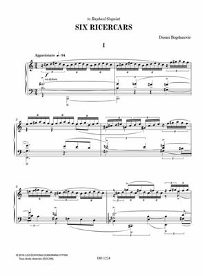 Dusan Bogdanovic: Six Ricercars: Solo de Piano