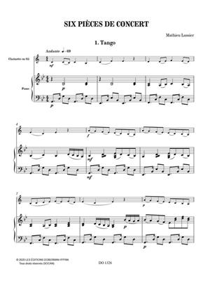 Mathieu Lussier: Six Pièces De Concert: Clarinette et Accomp.