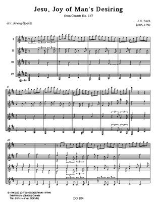 Johann Sebastian Bach: Jesu Joy of Man's Desiring & Kanon: Trio/Quatuor de Guitares