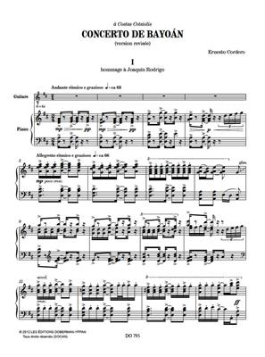 Ernesto Cordero: Concerto De Bayoán: Guitare et Accomp.