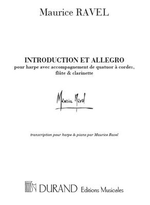 Maurice Ravel: Introduction Et Allegro Partie Pour Harpe-Piano: Harpe et Accomp.