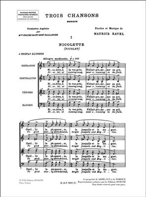 Maurice Ravel: Trois Chansons - Complete: Chœur Mixte A Cappella