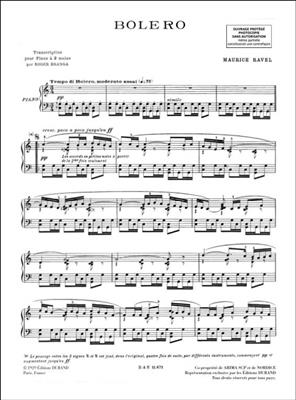 Maurice Ravel: Boléro: Solo de Piano