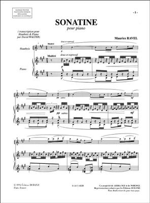 Maurice Ravel: Sonatine (David Walter): Hautbois et Accomp.