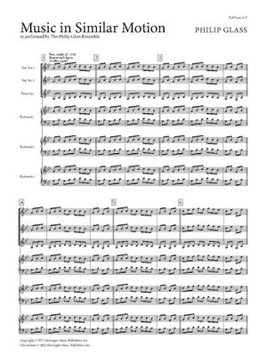 Philip Glass: Music in Similar Motion: Ensemble de Chambre