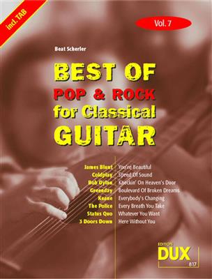 Best of Pop & Rock for Classical Guitar Vol. 7: Solo pour Guitare