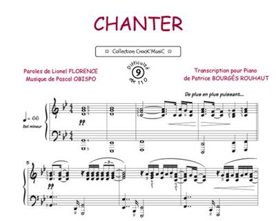Pascal Obispo: Chanter: (Arr. Patrice Bourgès): Solo de Piano