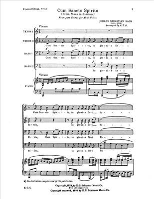 Johann Sebastian Bach: Mass in B Minor: Cum Sancto Spiritu: (Arr. A. T. Davison): Voix Basses et Piano/Orgue