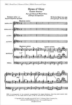 Marco Enrico Bossi: Hymn of Glory: (Arr. E. Harold Geer): Voix Hautes et Piano/Orgue