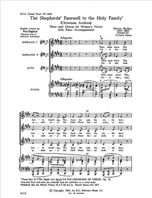 Hector Berlioz: L'Enfance du Christ: (Arr. Arthur S. Talmadge): Voix Hautes et Piano/Orgue