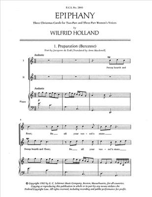 Wilfrid Holland: Epiphany: Voix Hautes et Piano/Orgue