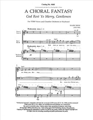 Mark Riese: Christmas Trilogy: 3. God Rest Ye Merry, Gentlemen: Voix Basses et Ensemble