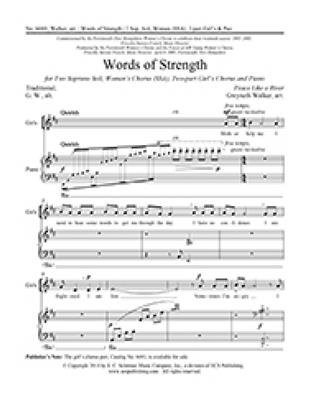 Gwyneth Walker: Words of Strength: Voix Hautes et Piano/Orgue