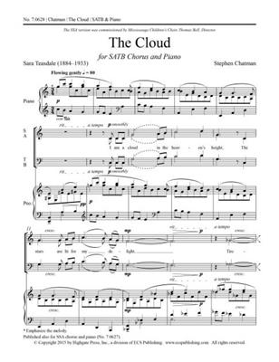 Stephen Chatman: The Cloud: Chœur Mixte et Piano/Orgue
