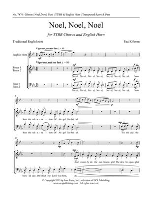 Paul Gibson: Noel, Noel, Noel: Voix Basses et Accomp.