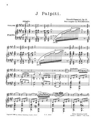 Niccolò Paganini: J Palpiti Op. 13, Thema Mit Variationen: Violon et Accomp.