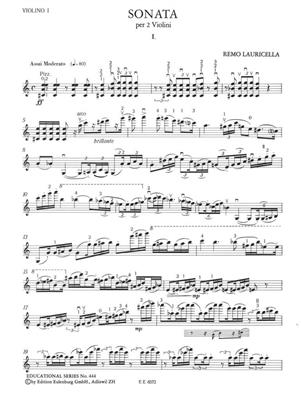 Remo Lauricella: Sonate Für 2 Violinen: Duos pour Violons