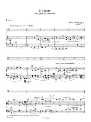 Armin Schibler: Konzert Für Fagott: Basson et Accomp.