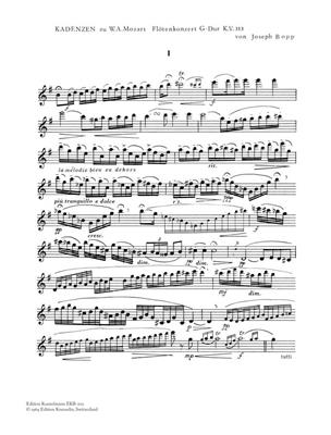 Joseph Bopp: Kadenzen Zu Mozarts Flötenkonzerten Kv 313-314: Solo pour Flûte Traversière
