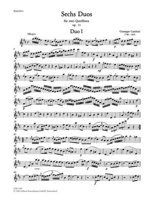 Giuseppe Cambini: 6 Duos Op.11: Duo pour Flûtes Traversières