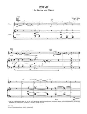Richard Heller: Poème Für Violine und Klavier: Violon et Accomp.