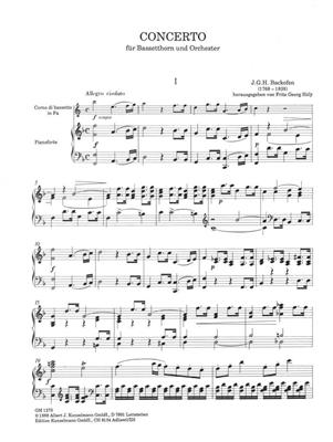Johann Georg Heinrich Backofen: Konzert Für Bassetthorn: Clarinette et Accomp.