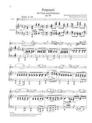 Johann Nepomuk Hummel: Potpourri Op. 94 Fantasie: Alto et Accomp.