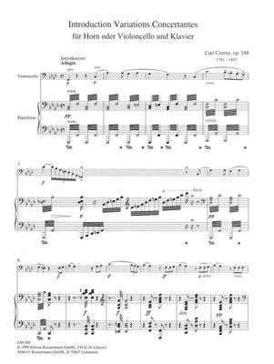 Carl Czerny: Introduction Variations Concertantes: Cor Français et Accomp.