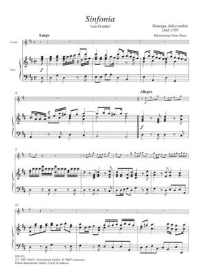 Giuseppe Aldrovandini: Sinfonia Con Tromba: Trompette et Accomp.