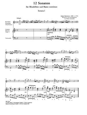 Robert Valentine: 12 Sonaten Für Blockflöte und Basso Continuo: Flûte à Bec