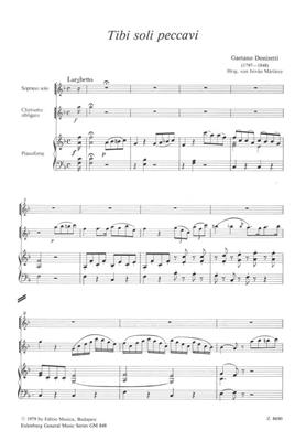 Gaetano Donizetti: Tibi Soli Peccavi: Chant et Piano