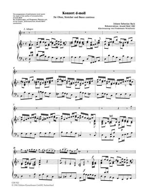Johann Sebastian Bach: Konzert für Oboe: Hautbois et Accomp.