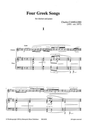 4 Greek Songs For Clarinet & Piano: Clarinette et Accomp.