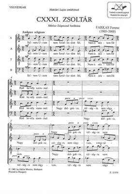 Psalm CXXXI: Chœur Mixte A Cappella